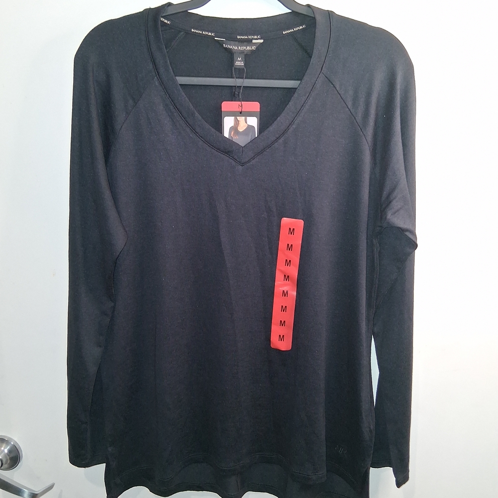 Banana Republic Charcoal V-Neck Top